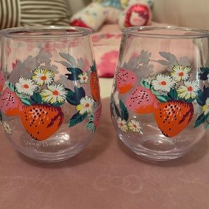 Vera Bradley acrylic Rosy Garden wine tumblers set